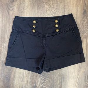 Black Shorts with Buttons